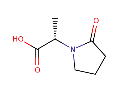 Molecular Structure of 96219-55-5 ((S)-2-(2-oxopyrrolidin-1-yl)propanoic acid)