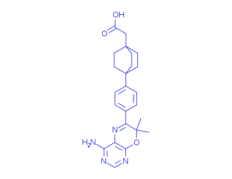 Molecular Structure of 942999-61-3 (Bicyclo[2.2.2]octane-1-acetic acid, 4-[4-(4-amino-7,7-dimethyl-7H-pyrimido[4,5-b][1,4]oxazin-6-yl)phenyl]-)