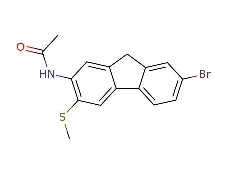Molecular Structure of 97235-38-6 (N-[7-bromo-3-(methylsulfanyl)-9H-fluoren-2-yl]acetamide)