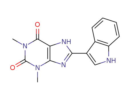 Molecular Structure of 970-84-3 (8-(1H-indol-3-yl)-1,3-dimethyl-3,7-dihydro-1H-purine-2,6-dione)