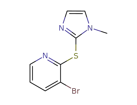 Molecular Structure of 96592-19-7 (3-Bromo-2-(1-methyl-1H-imidazol-2-ylsulfanyl)-pyridine)
