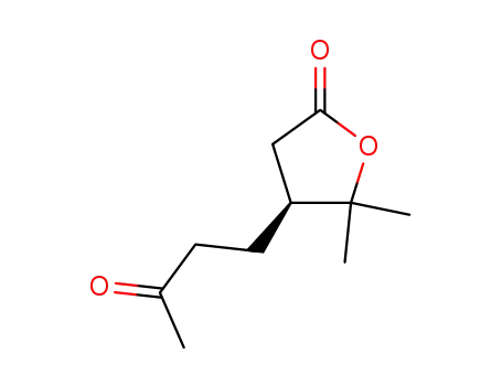 Molecular Structure of 80408-87-3 (2(3H)-Furanone, dihydro-5,5-dimethyl-4-(3-oxobutyl)-, (S)-)