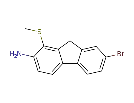 Molecular Structure of 97235-42-2 (7-bromo-1-(methylsulfanyl)-9H-fluoren-2-amine)