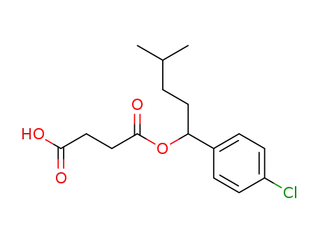 Molecular Structure of 97492-93-8 (Succinic acid hydrogen 1-[1-(p-chlorophenyl)-4-methylpentyl] ester)