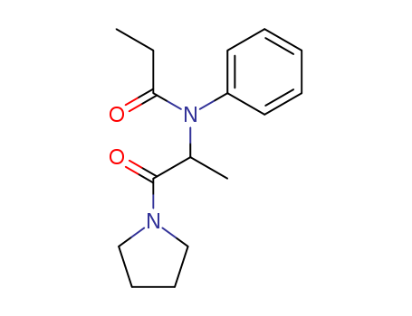 97020-73-0,N-(1-methyl-2-oxo-2-pyrrolidin-1-ylethyl)-N-phenylpropanamide,Propionanilide,N-(1-(1-pyrrolidinylcarbonyl)ethyl);1-(N-phenyl-N-propionyl-DL-alanyl)-pyrrolidine;FC 194;N-(1-OXO-1-PYRROLIDIN-1-YL-PROPAN-2-YL)-N-PHENYL-PROPANAMIDE;N-(1-(1-Pyrrolidinylcarbonyl)ethyl)propionanilide;