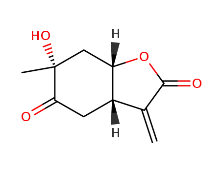 Molecular Structure of 98751-78-1 ((3aR,6S,7aR)-3a,6,7,7a-Tetrahydro-6-hydroxy-6-methyl-3-methylene-2,5(3H,4H)-benzofurandione)