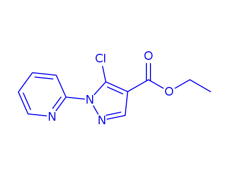 Molecular Structure of 98475-61-7 (ethyl 5-chloro-1-(pyridin-2-yl)-1H-pyrazole-4-carboxylate)
