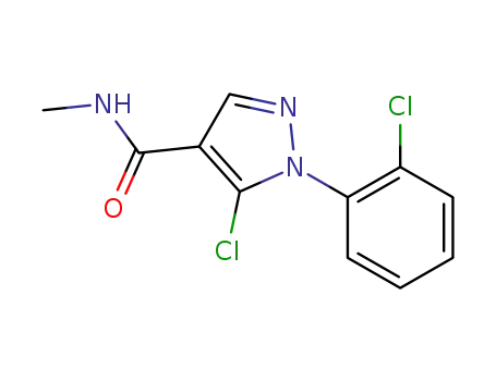 Molecular Structure of 98533-32-5 (5-chloro-1-(2-chlorophenyl)-N-methyl-1H-pyrazole-4-carboxamide)