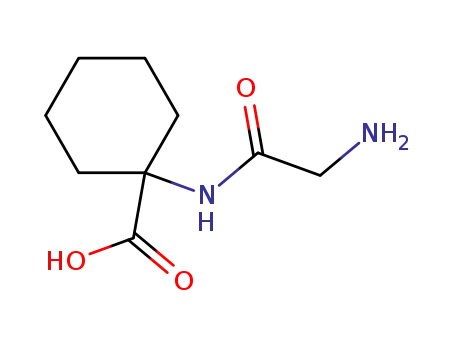 Molecular Structure of 98881-24-4 (Cyclohexanecarboxylic acid, 1-(2-aminoacetamido)- (6CI))
