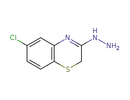 Molecular Structure of 99286-51-8 (2H-1,4-Benzothiazin-3(4H)-one, 6-chloro-, hydrazone)
