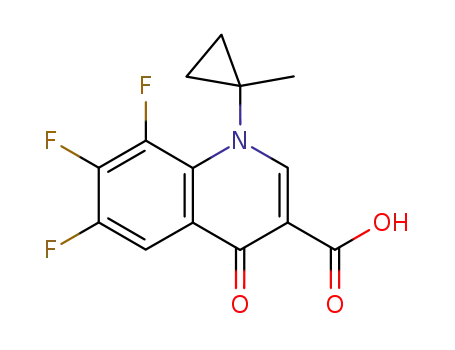 Molecular Structure of 99724-24-0 (3-Quinolinecarboxylic acid,
6,7,8-trifluoro-1,4-dihydro-1-(1-methylcyclopropyl)-4-oxo-)