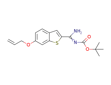 Molecular Structure of 947590-64-9 ((E)-tert-butyl (6-(allyloxy)benzo[b]thiophen-2-yl)(amino)methylenecarbamate)