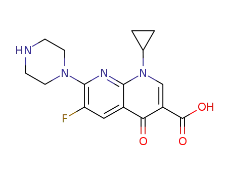 1-cyclopropyl-6-fluoro-4-oxo-7-piperazin-1-yl-1,4-dihydro-1,8-naphthyridine-3-carboxylic acid