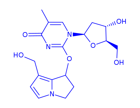 94782-00-0,1-(2-deoxy-beta-D-erythro-pentofuranosyl)-2-{[(1S)-7-(hydroxymethyl)-2,3-dihydro-1H-pyrrolizin-1-yl]oxy}-5-methylpyrimidin-4(1H)-one,