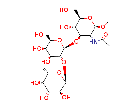 102271-18-1,methyl O-fucopyranosyl-(1-2)-O-galactopyranosyl-(1-3)-2-acetamido-2-deoxyglucopyranoside,methyl O-fucopyranosyl-(1-2)-O-galactopyranosyl-(1-3)-2-acetamido-2-deoxyglucopyranoside