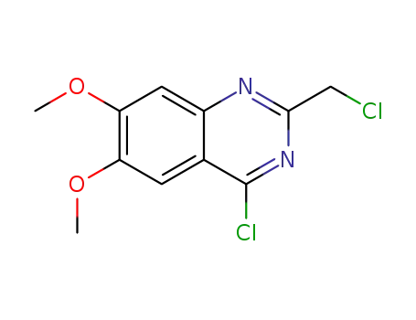 Molecular Structure of 1044768-40-2 (4-chloro-2-(chloromethyl)-6,7-dimethoxyquinazoline)