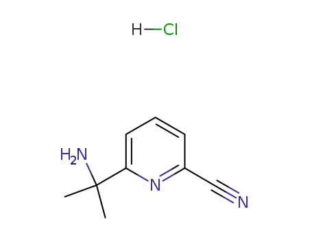 Molecular Structure of 1192356-22-1 (2-Pyridinecarbonitrile, 6-(1-aMino-1-Methylethyl)-, hydrochloride (1:1))