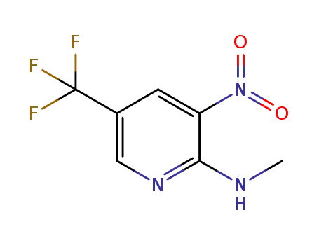Molecular Structure of 175277-21-1 (2-METHYLAMINO-3-NITRO-5-(TRIFLUOROMETHYL)PYRIDINE)