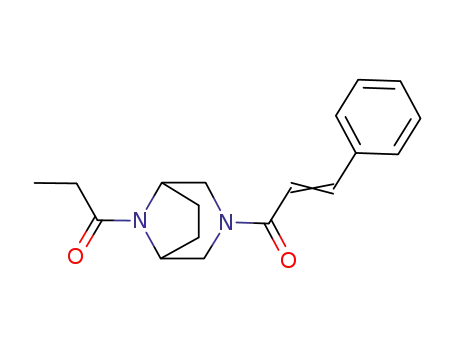 Molecular Structure of 1507-83-1 (3-(3-Phenylacryloyl)-8-propionyl-3,8-diazabicyclo[3.2.1]octane)