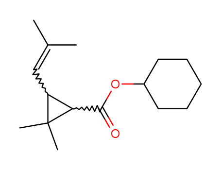 18369-07-8,cyclohexyl 2,2-dimethyl-3-(2-methylprop-1-en-1-yl)cyclopropanecarboxylate,