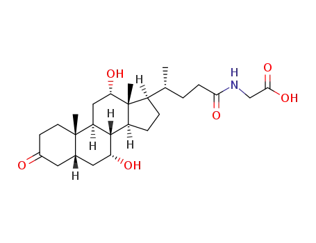 Molecular Structure of 88725-38-6 ([(R)-4-((5R,7R,8R,9S,10S,12S,13R,14S,17R)-7,12-Dihydroxy-10,13-dimethyl-3-oxo-hexadecahydro-cyclopenta[a]phenanthren-17-yl)-pentanoylamino]-acetic acid)