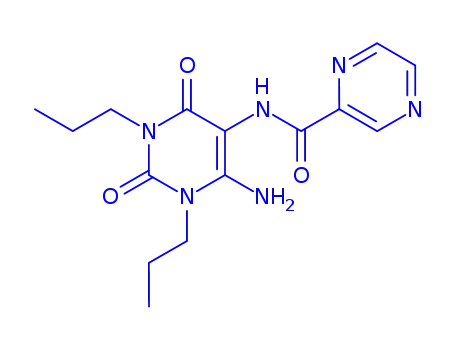 Pyrazinecarboxamide,  N-(6-amino-1,2,3,4-tetrahydro-2,4-dioxo-1,3-dipropyl-5-pyrimidinyl)-  (9CI)