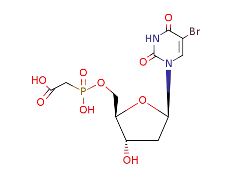 Molecular Structure of 107811-78-9 (Uridine,5-bromo-2'-deoxy-, 5'-[hydrogen (carboxymethyl)phosphonate] (9CI))