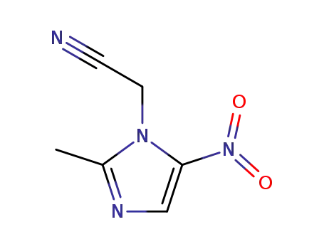 Molecular Structure of 1008-49-7 (2-Methyl-5-nitro-1H-imidazole-1-acetonitrile)
