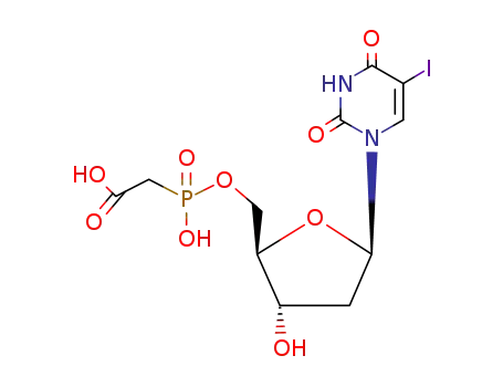 Molecular Structure of 117627-25-5 (Uridine,2'-deoxy-5-iodo-, 5'-[hydrogen (carboxymethyl)phosphonate] (9CI))