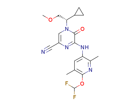 2-Pyrazinecarbonitrile, 4-[(1S)-1-cyclopropyl-2-methoxyethyl]-6-[[6-(difluoromethoxy)-2,5-dimethyl-3-pyridinyl]amino]-4,5-dihydro-5-oxo-