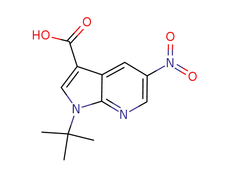 Molecular Structure of 858340-90-6 (1H-Pyrrolo[2,3-b]pyridine-3-carboxylic acid, 1-(1,1-dimethylethyl)-5-nitro-)