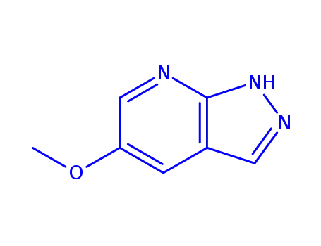 Molecular Structure of 1256804-26-8 (5-methoxy-1H-pyrazolo[3,4-b]pyridine)