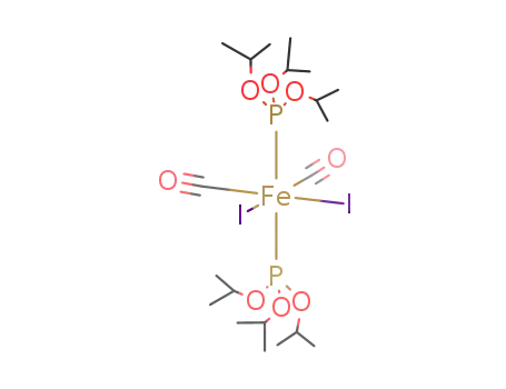 Molecular Structure of 114395-23-2 ((CO)2(P(OCH(CH<sub>3</sub>)2)3)2FeI<sub>2</sub>)