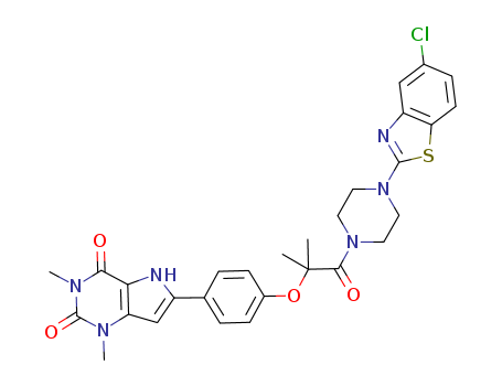 1H-Pyrrolo[3,2-d]pyrimidine-2,4(3H,5H)-dione, 6-[4-[2-[4-(5-chloro-2-benzothiazolyl)-1-piperazinyl]-1,1-dimethyl-2-oxoethoxy]phenyl]-1,3-dimethyl-