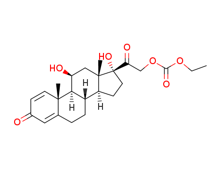 Pregna-1,4-diene-3,20-dione, 21-[(ethoxycarbonyl)oxy]-11,17-dihydroxy-, (11b)-