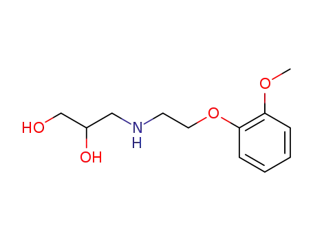 Molecular Structure of 10461-27-5 (1,2-Propanediol, 3-[[2-(2-methoxyphenoxy)ethyl]amino]-)