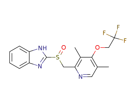Molecular Structure of 103577-47-5 (2-[(4-TRIFLUOROETHOXY-3,5-DIMETHYL-2-PYRIDINYL)-METHYLSULFINYL]-BENZIMIDAZOLE)