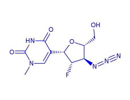 Molecular Structure of 127517-43-5 (1-methyl-5-(3-azido-2,3-dideoxy-2-fluoro-beta-arabinofuranosyl)uracil)