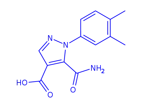 Molecular Structure of 103053-30-1 (5-carbamoyl-1-(3,4-dimethylphenyl)-1H-pyrazole-4-carboxylic acid)