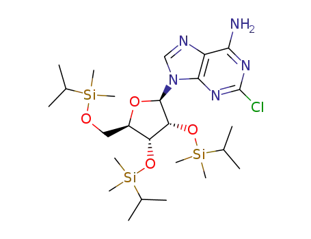 Molecular Structure of 849115-65-7 (2-chloro-2',3',5'-tri-O-(isopropyldimethylsilyl)adenosine)