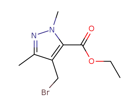 Molecular Structure of 166313-49-1 (ethyl 4-bromomethyl-1,3-dimethylpyrazole-5-ylcarboxylate)