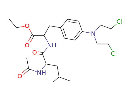 Molecular Structure of 4213-38-1 (ethyl N-acetylleucyl-4-[bis(2-chloroethyl)amino]phenylalaninate)