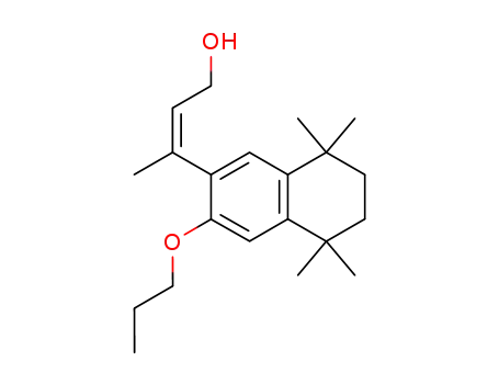 Molecular Structure of 277334-43-7 ((2Z)-3-(4-hydroxy-2-buten-2-yl)-5,6,7,8-tetrahydro-5,5,8,8-tetramethyl-2-(n-propyloxy)naphthalene)