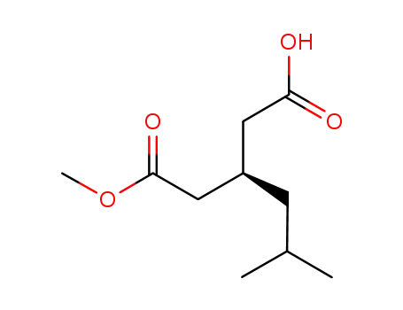 Molecular Structure of 156048-92-9 ((3R)-3-(2-methoxy-2-oxoethyl)-5-methylhexanoic acid)
