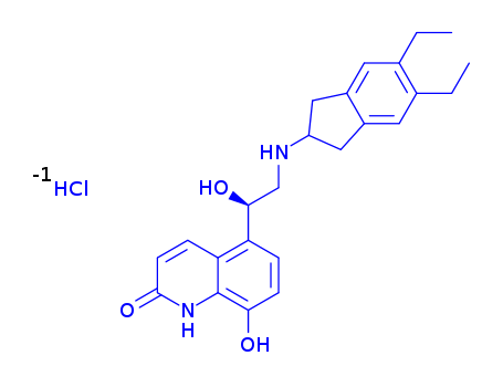 (R)-5-[2-(5,6-diethyl-indan-2-yl)ammo-1-hydroxyethyl]-8-hydroxy-1H-quinolin-2-one hydrochloride