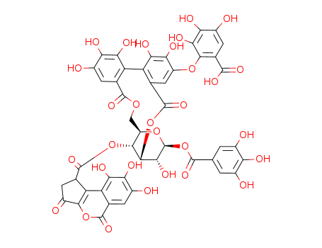 Molecular Structure of 125445-49-0 (b-D-Glucopyranose, cyclic 3®2:6®2'-[4-(6-carboxy-2,3,4-trihydroxyphenoxy)-4',5,5',6,6'-pentahydroxy[1,1'-biphenyl]-2,2'-dicarboxylate]4-(1,2,3,5-tetrahydro-7,8,9-trihydroxy-3,5-dioxocyclopenta[c][2]benzopyran-1-carboxylate)1-(3,4,5-trihydroxybenzoate) (9CI))