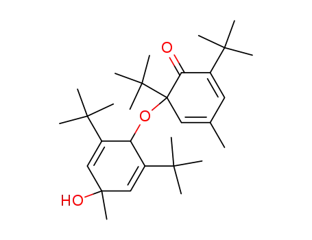 Molecular Structure of 114645-47-5 (2,4-Cyclohexadien-1-one,
6-[[2,6-bis(1,1-dimethylethyl)-4-hydroxy-4-methyl-2,5-cyclohexadien-1-yl
]oxy]-2,6-bis(1,1-dimethylethyl)-4-methyl-)