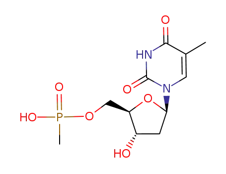 Molecular Structure of 73264-62-7 (Thymidine, 5'-(hydrogen methylphosphonate))
