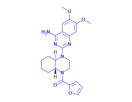 139953-73-4,cyclazosin,Quinoxaline,1-(4-amino-6,7-dimethoxy-2-quinazolinyl)-4-(2-furanylcarbonyl)decahydro-, cis-