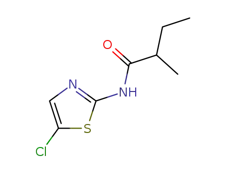 Molecular Structure of 13915-76-9 (Butyramide,  N-(5-chloro-2-thiazolyl)-2-methyl-  (8CI))